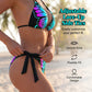 Set bikini a collo con farfalla – stampa neon, regolabile e vestibilità valorizzante