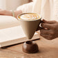 📢📢50% DI SCONTO !! ⏰Tazza da caffè vintage con manico in legno e sottotazza