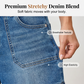 Short in denim Bermuda a vita media da donna con tasche