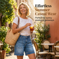 Short in denim Bermuda a vita media da donna con tasche