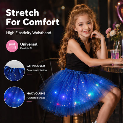 🏆 Ultimo giorno 50% DI SCONTO!🎁Gonna tutù con paillettes LED a rete stellare per bambine e adulti