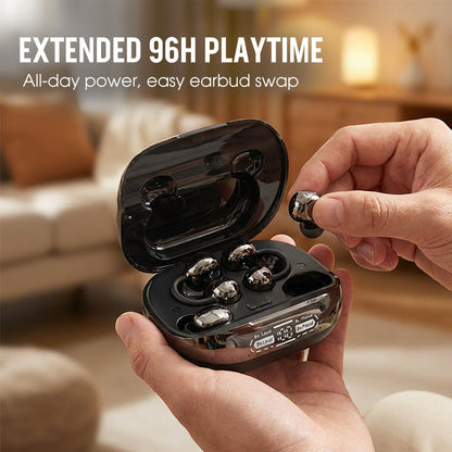 ⏳🔥OFFERTA A TEMPO LIMITATO -50%! ⏰Auricolari Bluetooth 6.0 – 96 ore di riproduzione, design 2-in-1 e riduzione del rumore AI 🎵