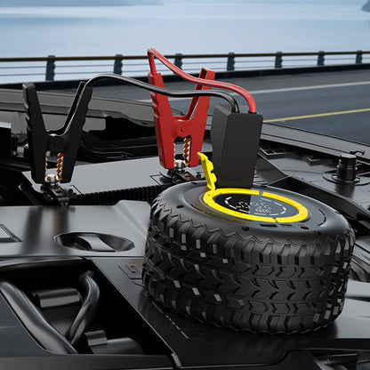 🔋✨ Avviatore di Emergenza 2 in 1 + Gonfiatore per Pneumatici – Batteria 8000mAh, Stop Automatico, LED Multi-Modalità, Compressore Portatile – Per Auto & Moto 🚗⚡
