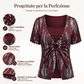 T-shirt da donna finto due pezzi con stampa leopardata e anello a O