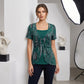 T-shirt da donna finto due pezzi con stampa leopardata e anello a O