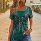 T-shirt da donna finto due pezzi con stampa leopardata e anello a O