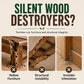 Spray repellente per termiti su diverse superfici in legno
