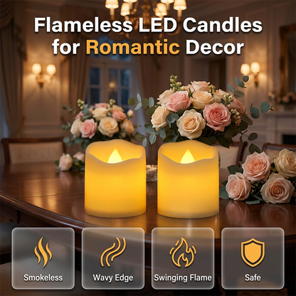 Candele LED senza fiamma con effetto fiamma tremolante calda