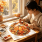 🍂 Corona autunnale con zucca a motivo di diamanti da appendere – Kit DIY completo