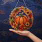 🍂 Corona autunnale con zucca a motivo di diamanti da appendere – Kit DIY completo