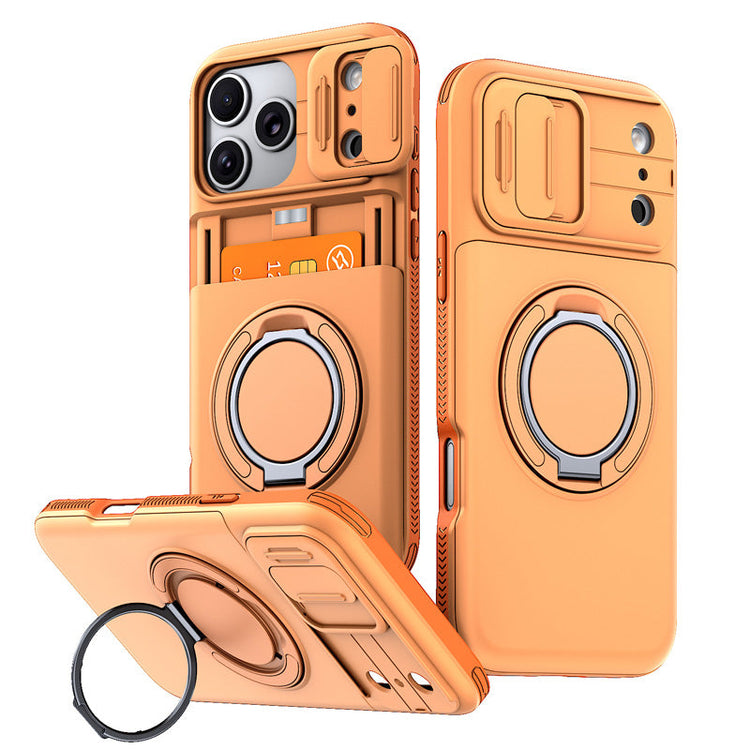 Cover Antiurto per iPhone con Porta Carte – Protezione Rinforzata, Copertura Fotocamera Scorrevole