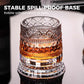 🥃 Bicchiere da whisky rotante a 360° – Base girevole fluida, vetro cristallino, fondo pesante per degustazioni equilibrate ✨