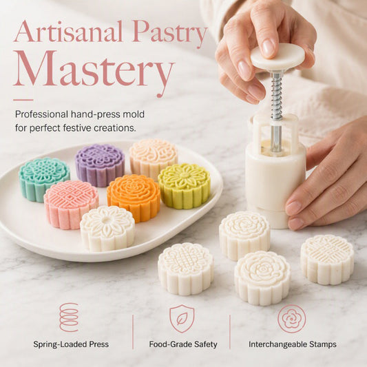 📢📢50% DI SCONTO !! ⏰Set di stampi per mooncake a pressa manuale