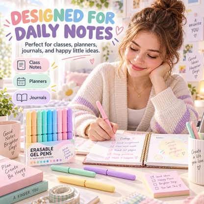 ✍️ Set di 9 Penne Gel Cancellabili Colorate – Scrivi, Cancella e Riscrivi! 🌈