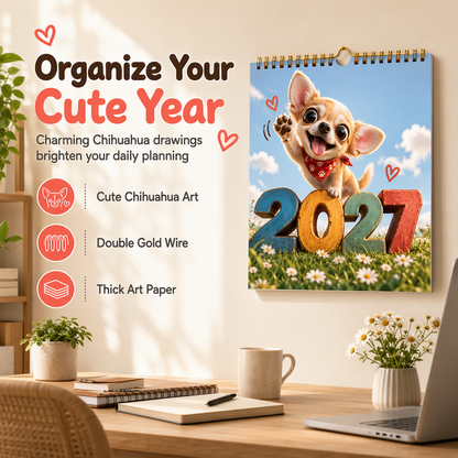 🎄🎁 Saldi di Natale 🐕 Calendario da parete Chihuahua 12 mesi