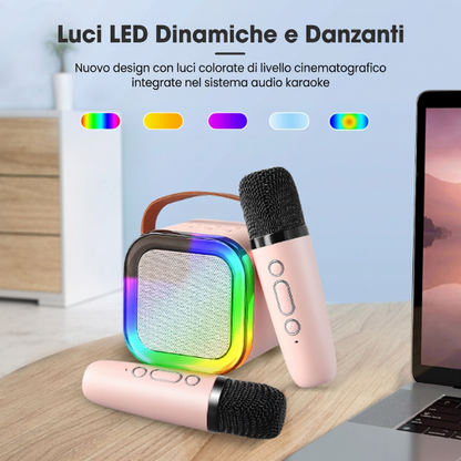 Mini Macchina per Karaoke per Bambini con Microfoni Wireless
