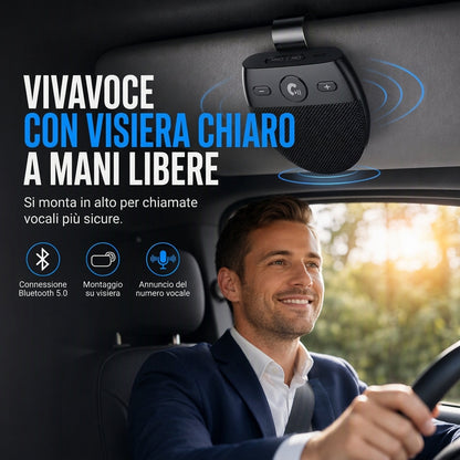 📢📢SCONTO DEL 50%!! ⏰ Paras schermo solare auto Bluetooth vivavoce SP11 con avviamento automatico attivato da vibrazione, supporto A2DP e voce che indica il numero del chiamante