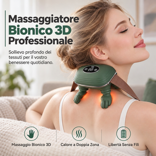 🔥 SCONTO 50%! Massaggiatore 3D con Calore per Collo e Spalle - Addio Tensione!